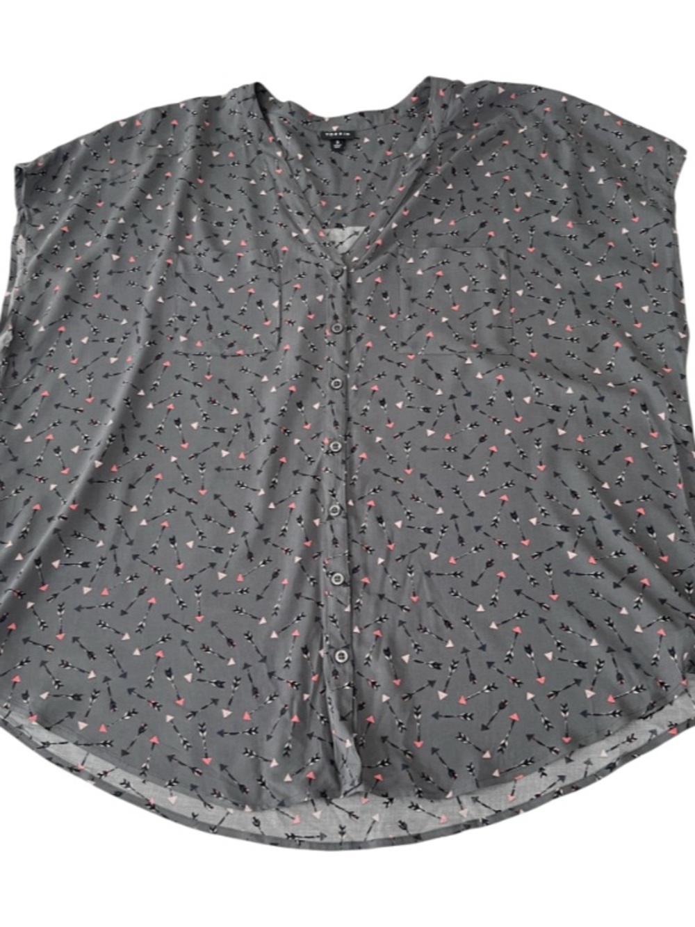 Torrid Gray Arrow Print Blouse - Picture 1 of 4
